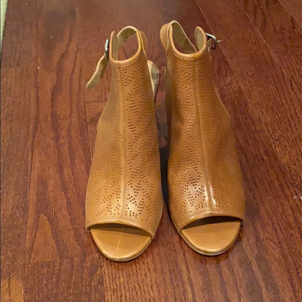 Tan wedges with a peep toe!